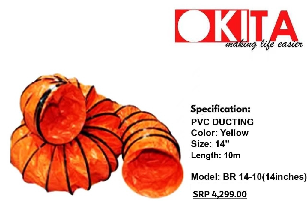 OKITA PVC ducting 14 inch product flyer